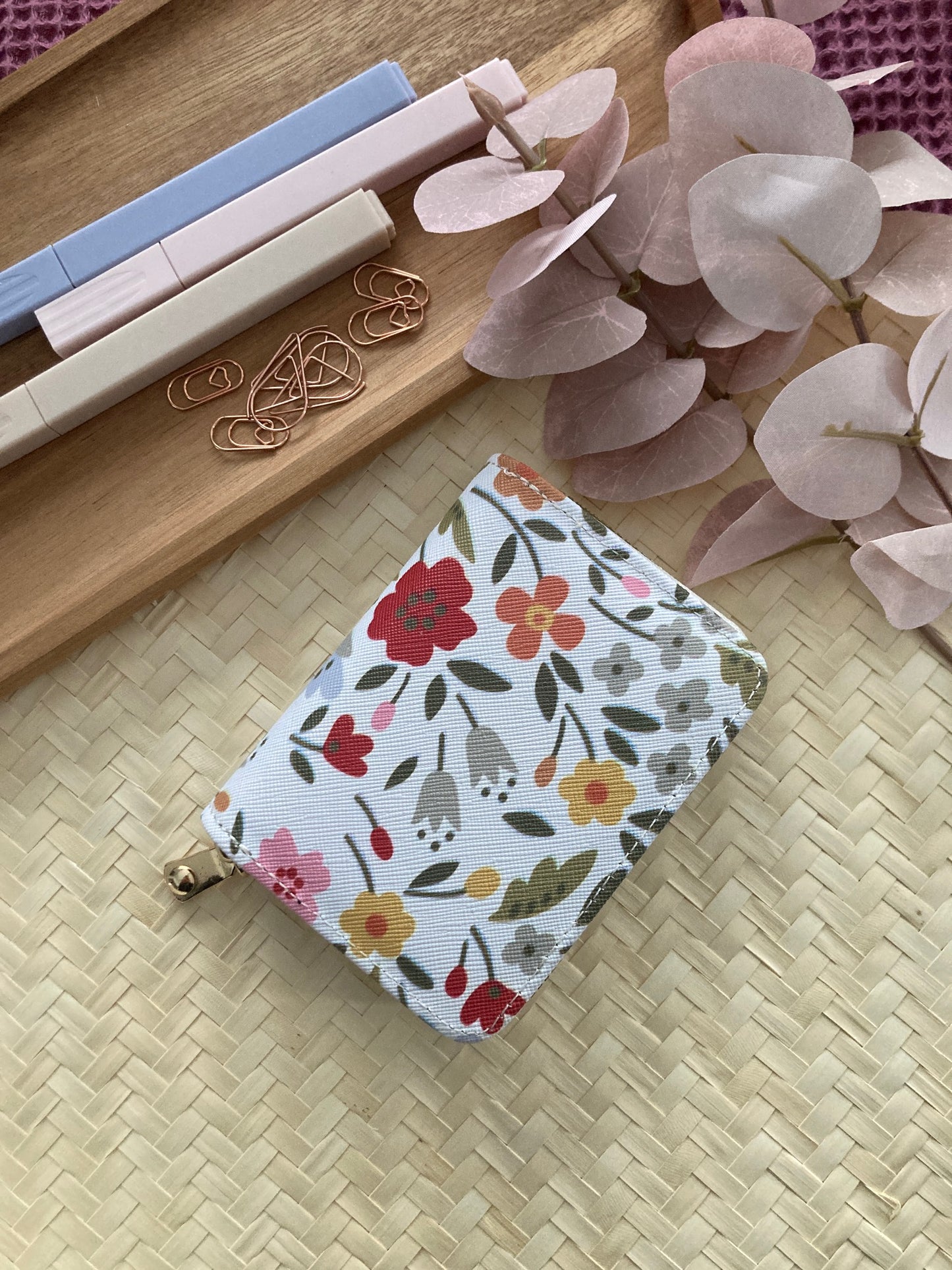 Geldbörse mini - mini double - Portemonnaie - Reißverschluss - Blumen