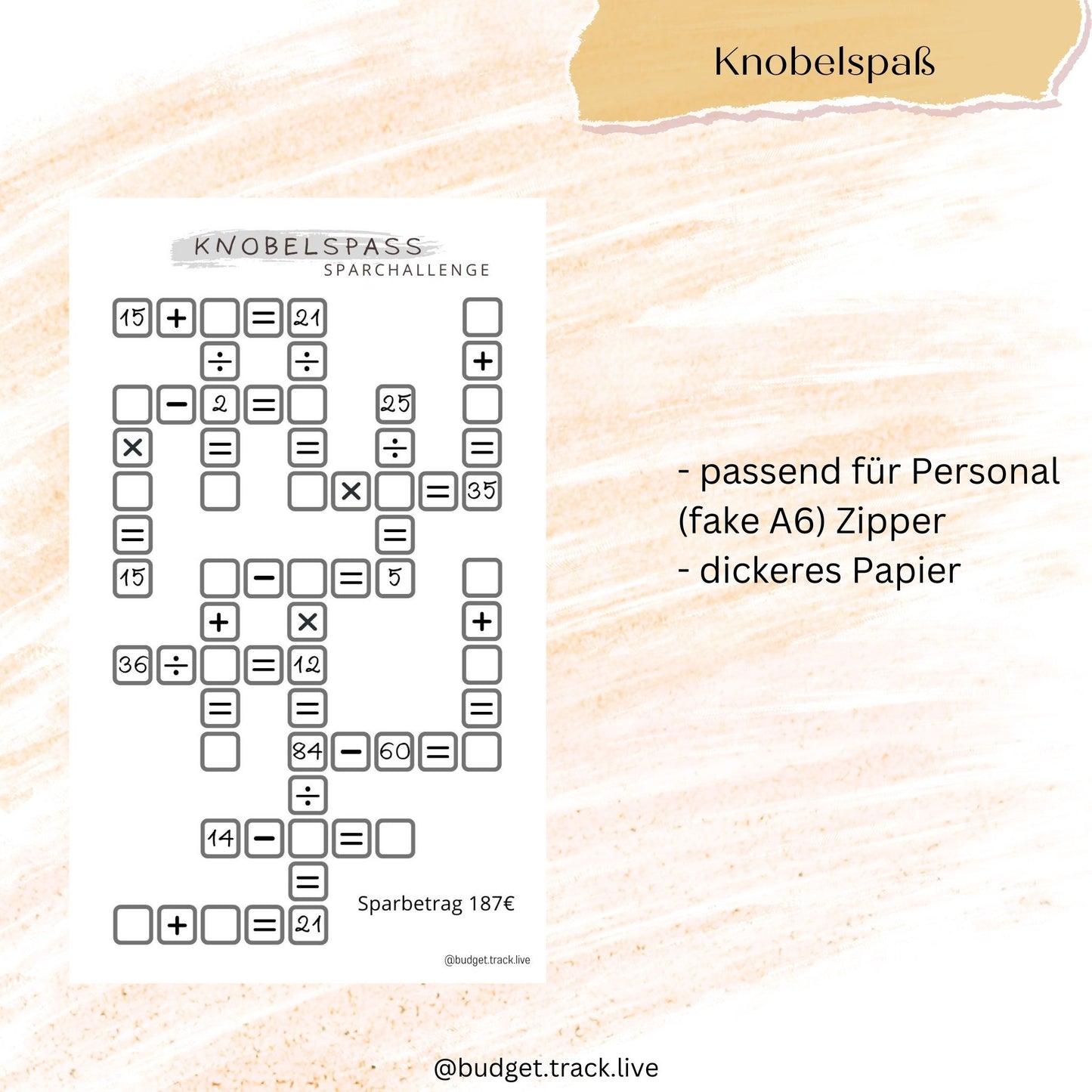 Knobelspaß - Sparchallenge