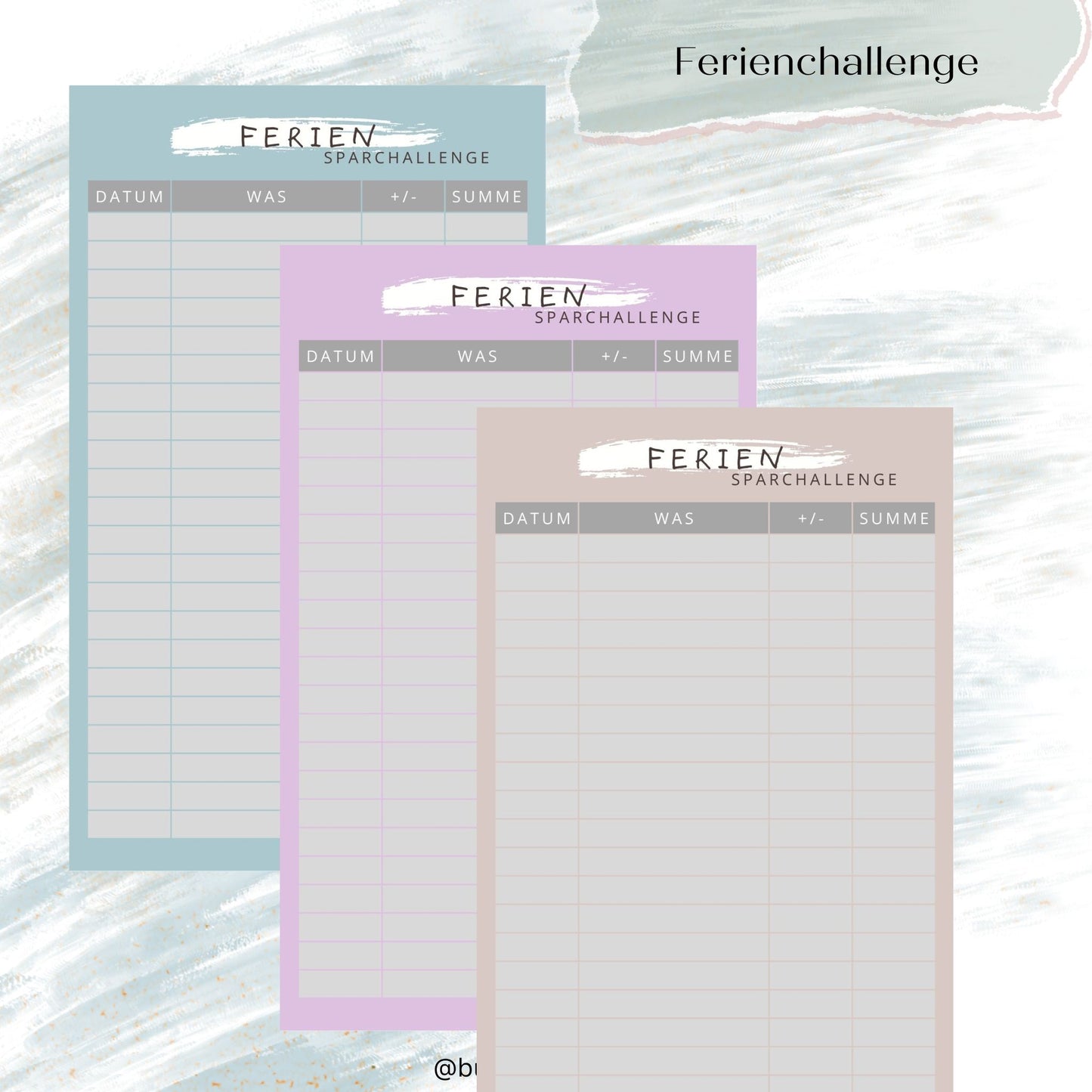 Ferienchallenge - Sparchallenge - Kinder