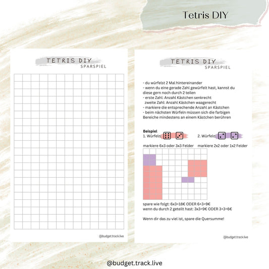 Tetris DIY - Sparspiel - Sparchallenge