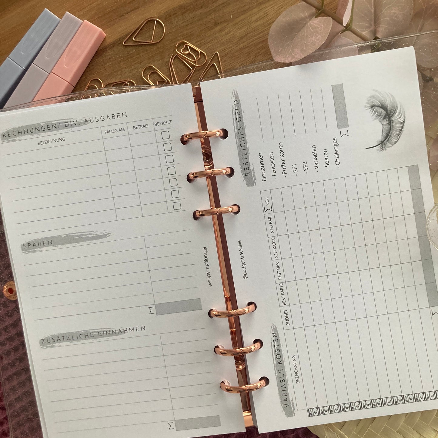 Budgetplaner Personal (fake A6) Einlagen für Binder