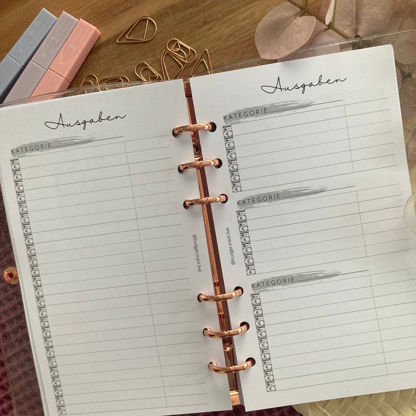 Budgetplaner Personal (fake A6) Einlagen für Binder