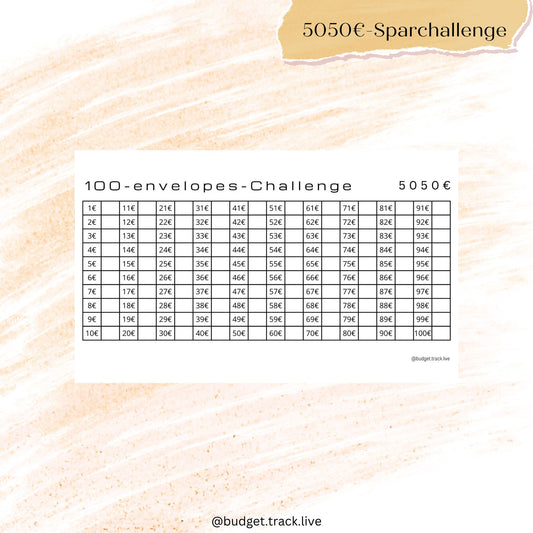 5050€ - 100 envelopes - Sparchallenge