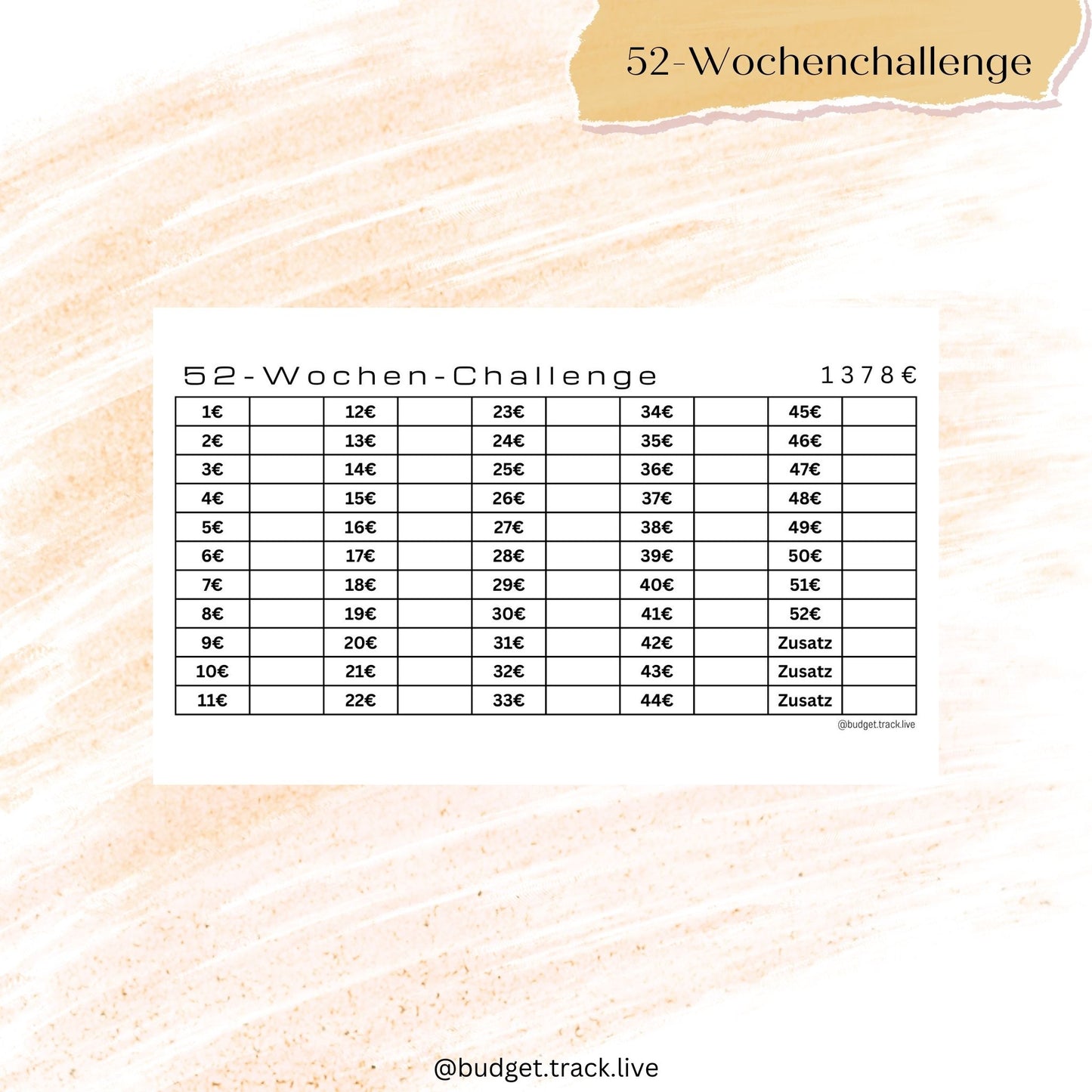 52-Wochenchallenge - Sparchallenge