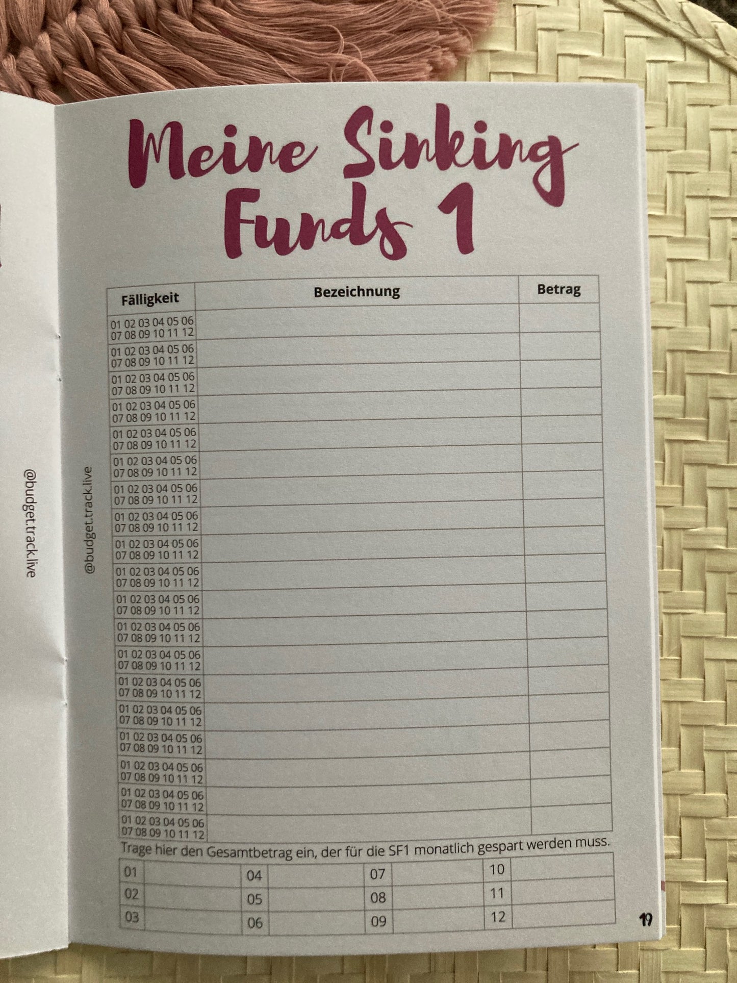 Workbook "budgeting for beginners" - "Budgetieren für Anfänger" - Anleitung Umschlagmethode