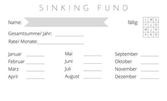 budget sheets - Sinking Fund Tracker A5