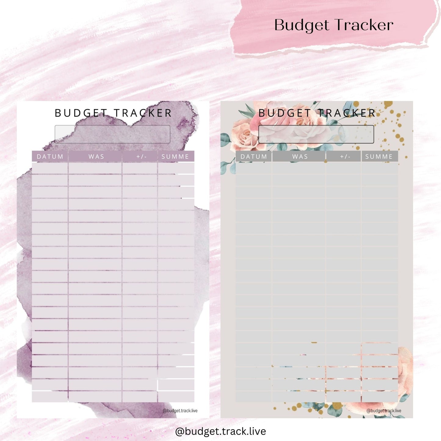 Budget Sheets