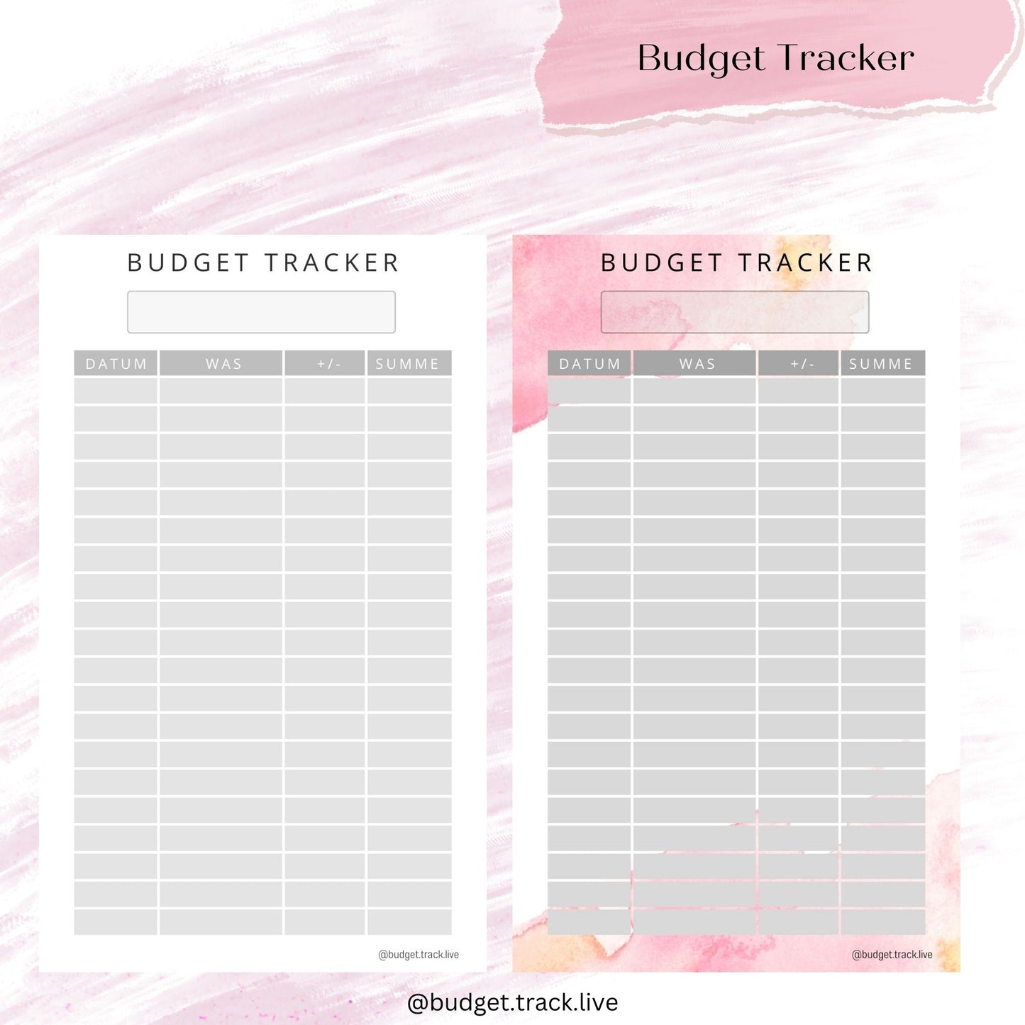 Budget Sheets