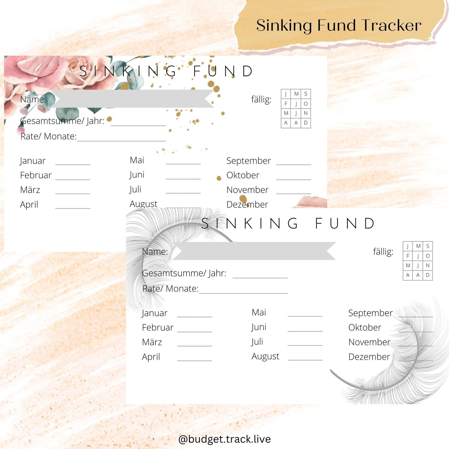 Sinking Fund Tracker - Querformat