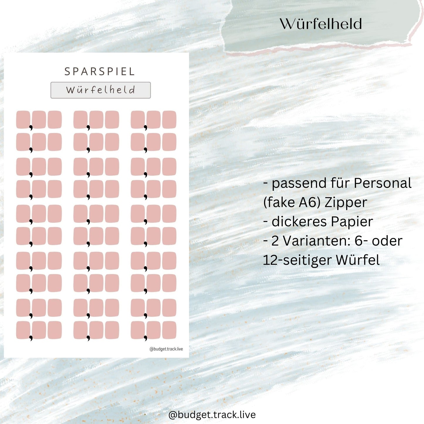 Würfelchallenge "Würfelheld" - Sparspiel