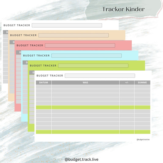 Budget Tracker für Personal Binder (fake A6) - Bindereinlage für Kinder