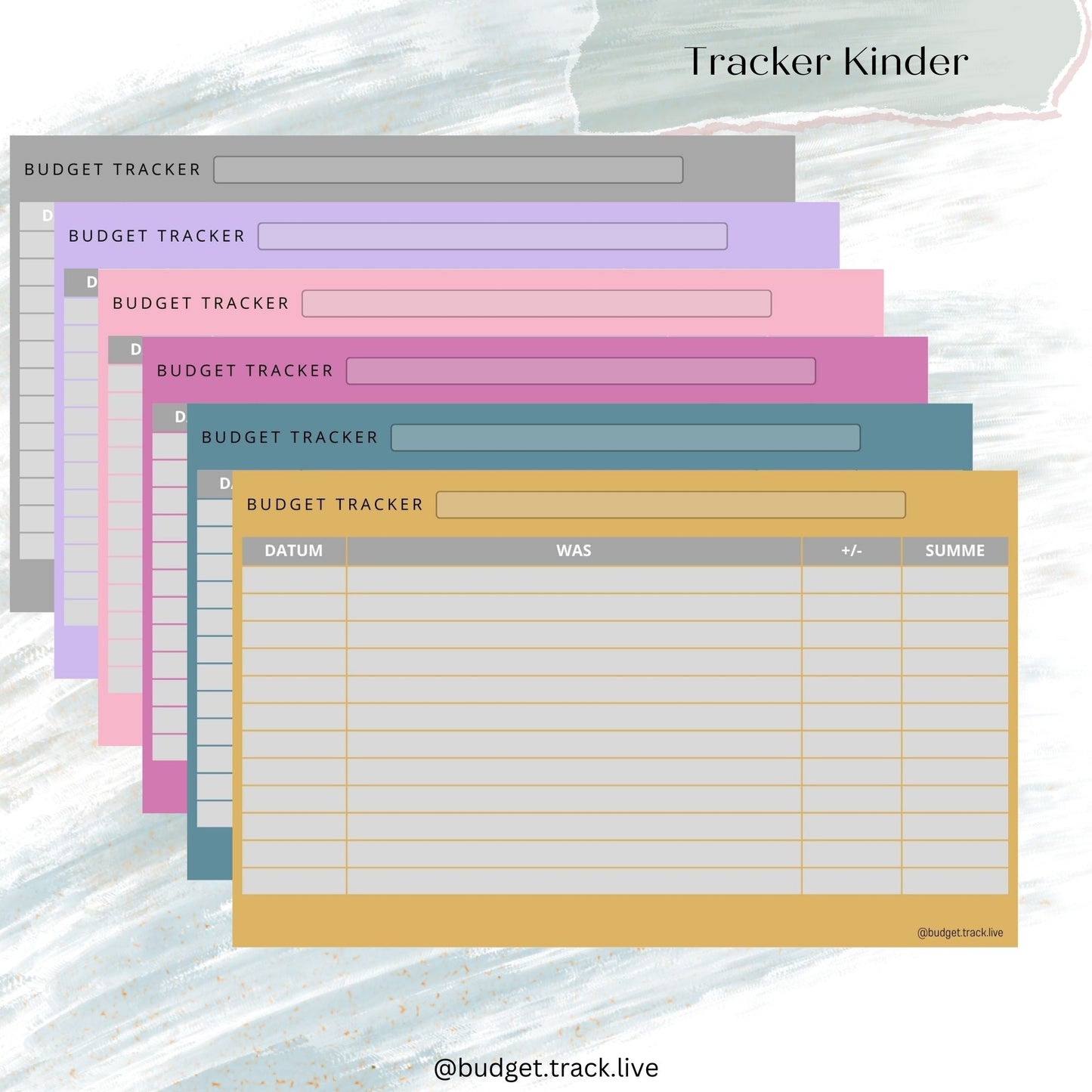 Budget Tracker für Personal Binder (fake A6) - Bindereinlage für Kinder